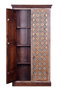GINER Y COLOMER Armoire 2 portes en bois de manguier, couleur nogal et gris vieilli